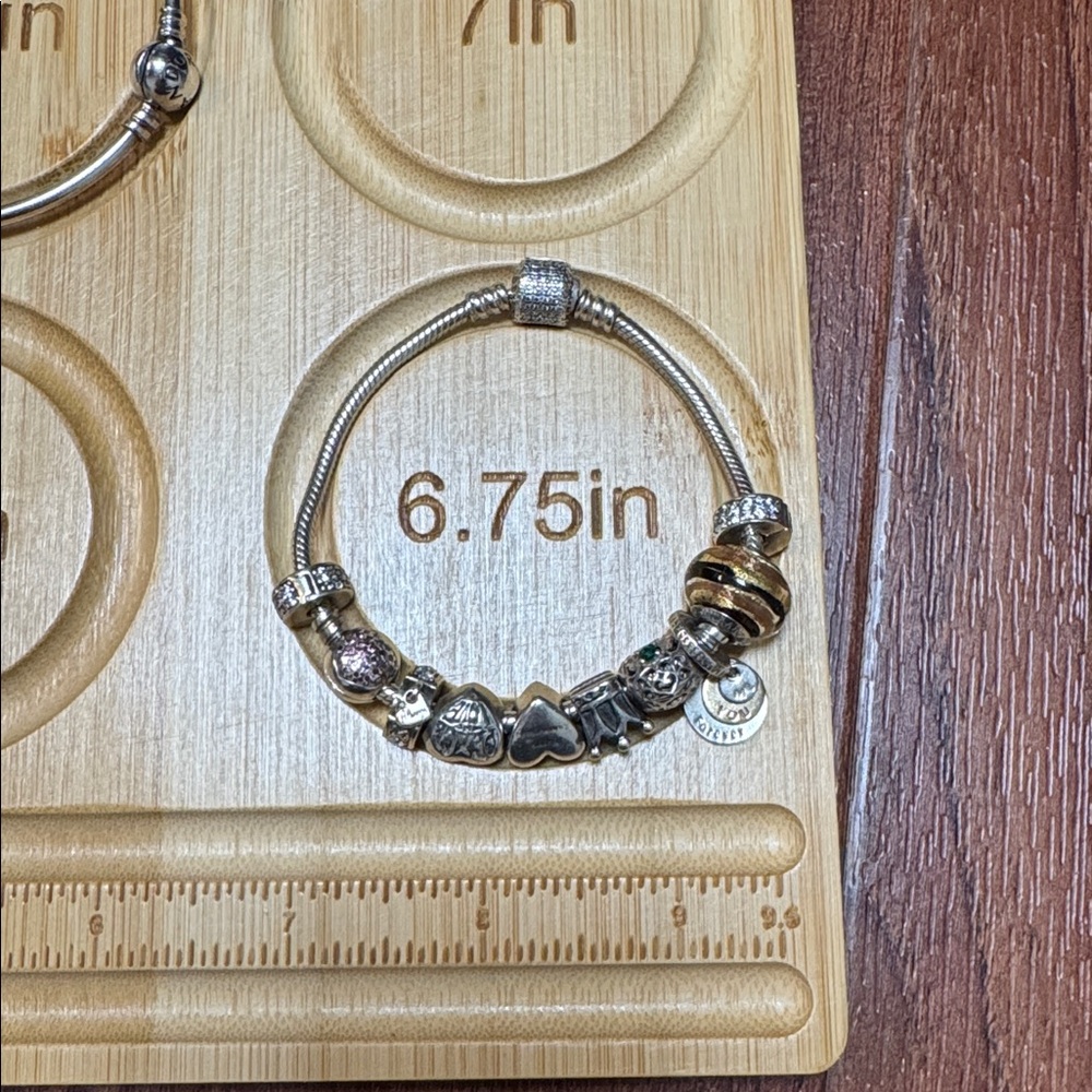 Pandora Charm Bracelet Sterling Silver with 10 charms - Picture 11 of 17